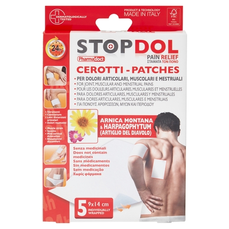 Pharmadoct Stop Dol Cerotti Arnica Montana & Harpagophytum (Artiglio del Diavolo) 9x14cm 5 pz